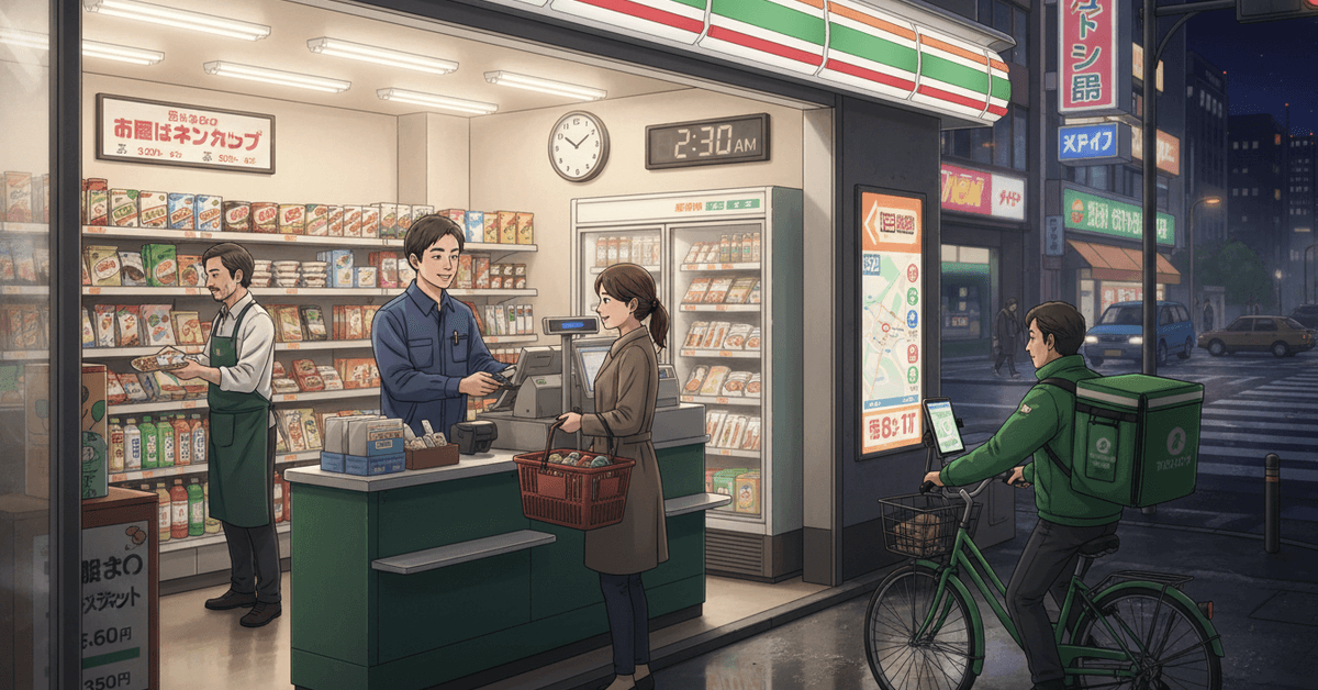日本の夜勤求人 – コンビニ・配達スタッフ